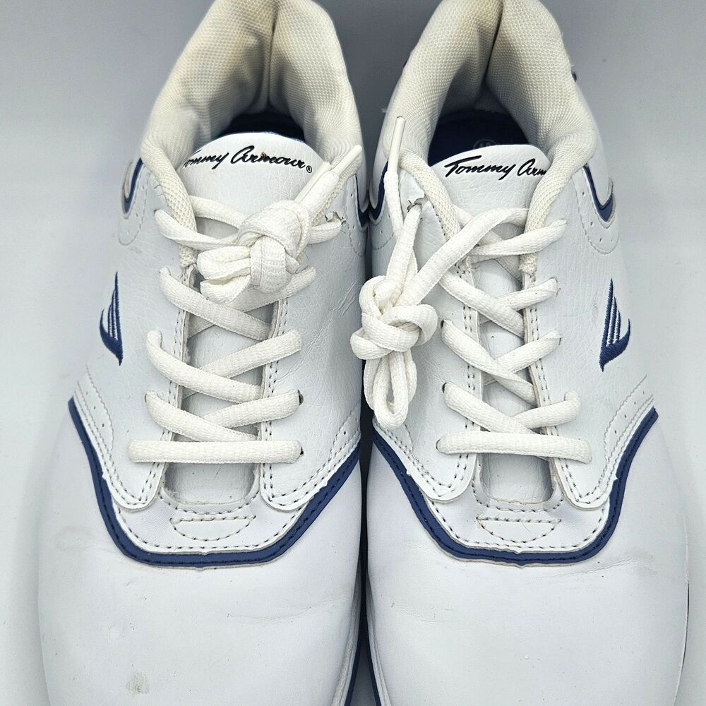 Tommy Armour Women's Golf Shoes White Blue Spikeless US 10 Leather Athletic - Picture 3 of 10